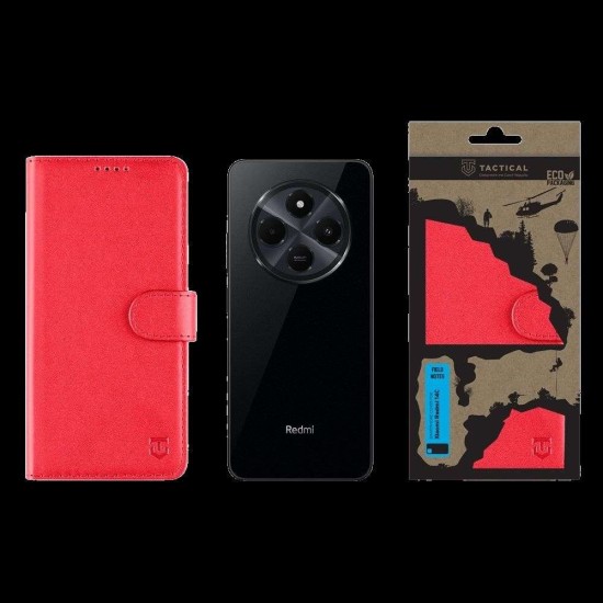 Husa Tactical Field Notes pentru Xiaomi Redmi 14C 4G / A4 5G / Poco C75, Roșie (Bakr, 57983123289) by www.silkase.ro