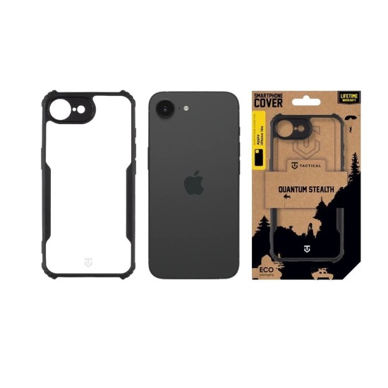 Husa Tactical Quantum Stealth pentru Apple iPhone 16e, Transparent/Negru (Bakr, 57983124309) by www.silkase.ro