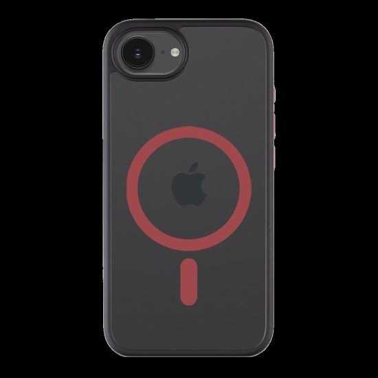 Husa Tactical MagForce Hyperstealth 2.0 pentru iPhone 16e, Negru/Roșu (Bakr, 57983124456) by www.silkase.ro