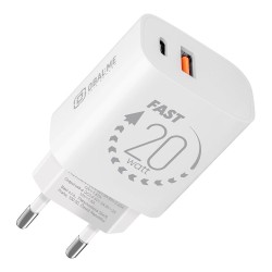 Încărcător Rețea OBAL:ME 20W (USB-A + USB-C), Alb