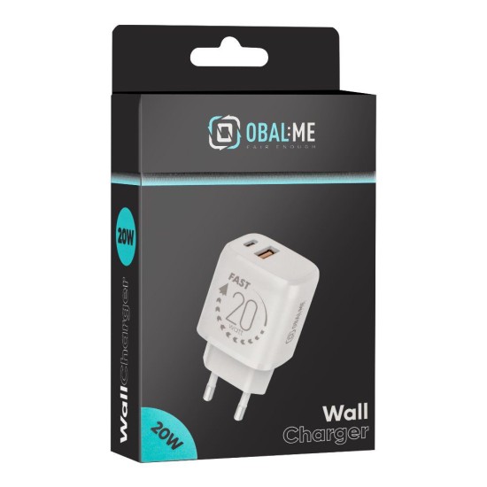 Încărcător Rețea OBAL:ME 20W (USB-A + USB-C), Alb Încărcător Rețea OBAL:ME 20W (USB-A + USB-C), Alb (Bakr, OM20WCA) by www.silkase.ro