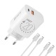 Pachet Încărcător Rețea OBAL:ME 20W (USB-A + USB-C) + 2x Cabluri 1m, Alb Pachet Încărcător Rețea OBAL:ME 20W (USB-A + USB-C) + 2x Cabluri 1m, Alb (Bakr, OM20WCASET) by www.silkase.ro