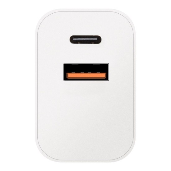 Pachet Încărcător Rețea OBAL:ME 20W (USB-A + USB-C) + 2x Cabluri 1m, Alb Pachet Încărcător Rețea OBAL:ME 20W (USB-A + USB-C) + 2x Cabluri 1m, Alb (Bakr, OM20WCASET) by www.silkase.ro