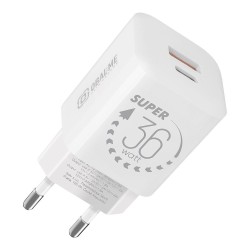 Încărcător Rețea OBAL:ME GaN 36W (USB-A + USB-C), Alb