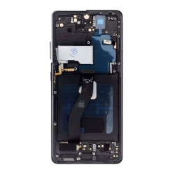 Modul Display LCD cu Touchscreen și Ramă pentru Samsung Galaxy S21 Ultra (G998), Negru (Phantom Black)