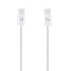Cablu Împletit OBAL:ME Super Fast USB-C la USB-C, 60W, 1m, Alb