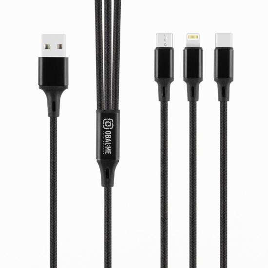 Cablu de Încărcare Rapidă OBAL:ME 3-în-1 AllConnect (USB-A/C, Lightning, Micro-USB), 1.2m, Negru Cablu de Încărcare Rapidă OBAL:ME 3-în-1 AllConnect (USB-A/C, Lightning, Micro-USB), 1.2m, Negru (Bakr, OM18CLMBL) by www.silkase.ro