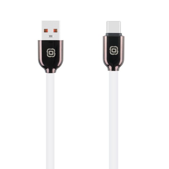 Cablu OBAL:ME Sleek USB-A la USB-C, Alb (Bakr, OMAC18SWH) by www.silkase.ro