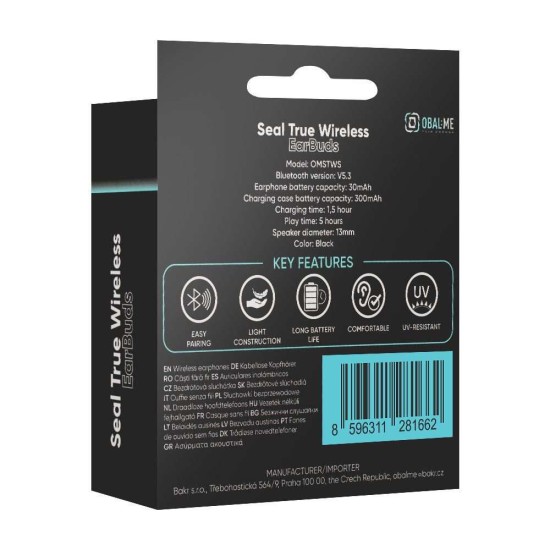 Căști Wireless TWS OBAL:ME Seal (In-Ear), Negre Căști Wireless TWS OBAL:ME Seal (In-Ear), Negre (Bakr, OMSTWS) by www.silkase.ro
