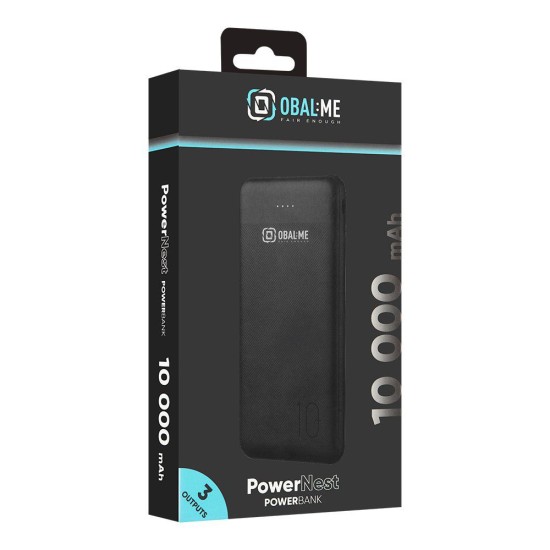 Baterie Externă OBAL:ME PowerNest 10000mAh, Neagră (Bakr, OMPBPN10K) by www.silkase.ro