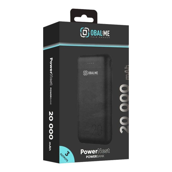 Baterie Externă OBAL:ME PowerNest 20000mAh, Neagră (Bakr, OMPBPN20K) by www.silkase.ro