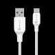Cablu Împletit Tactical Stitch Thread USB-A la USB-C, 1m, Alb (Bakr, 57983126581) by www.silkase.ro