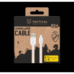Cablu Împletit Tactical Stitch Thread USB-A la USB-C, 2m, Alb
