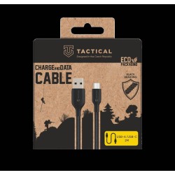 Cablu Împletit Tactical Stitch Thread USB-A la USB-C, 2m, Negru