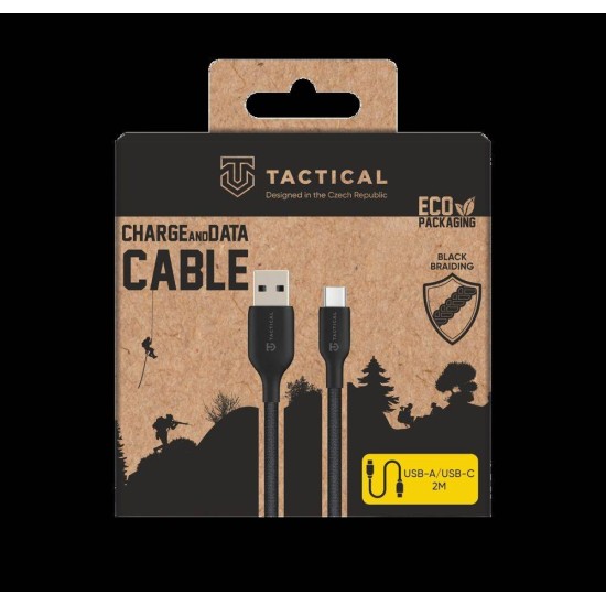 Cablu Împletit Tactical Stitch Thread USB-A la USB-C, 2m, Negru (Bakr, 57983126584) by www.silkase.ro