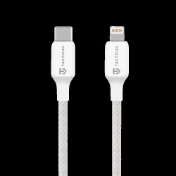 Cablu Împletit Tactical Stitch Thread USB-C la Lightning, 2m, Alb