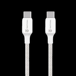 Cablu Împletit Tactical Stitch Thread USB-C la USB-C, 0.3m, Alb