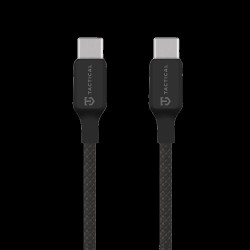 Cablu Împletit Tactical Stitch Thread USB-C la USB-C, 0.3m, Negru