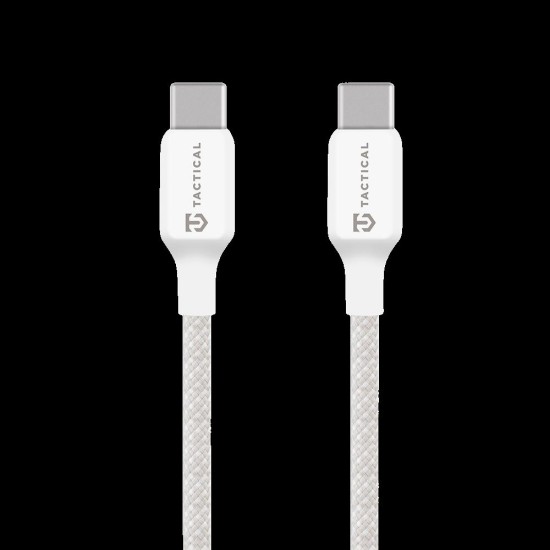 Cablu Împletit Tactical Stitch Thread USB-C la USB-C, 1m, Alb (Bakr, 57983126593) by www.silkase.ro