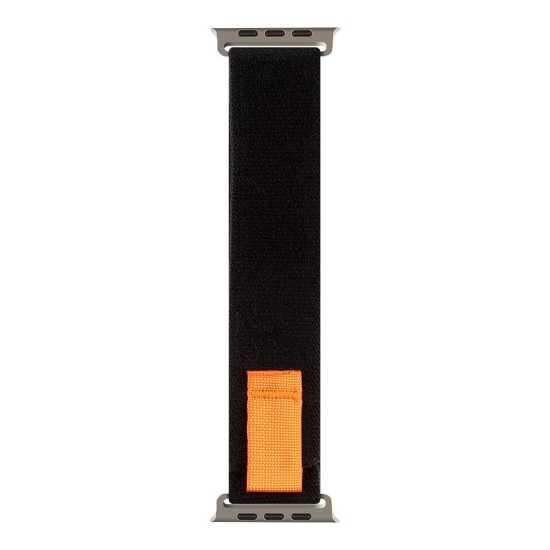 Curea Textilă OBAL:ME pentru Apple Watch 42-49mm, M/L, Negru/Portocaliu (Bakr, 57983126806) by www.silkase.ro