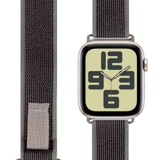 Curea Textilă OBAL:ME pentru Apple Watch 42-49mm, M/L, Gri/Verde (Bakr, 57983126807) by www.silkase.ro