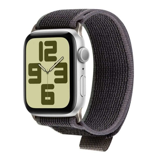 Curea Textilă OBAL:ME pentru Apple Watch 42-49mm, M/L, Gri/Verde (Bakr, 57983126807) by www.silkase.ro