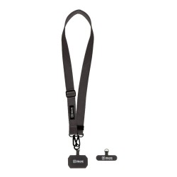 Snur de Gât (Curea Crossbody) OBAL:ME NeckTag Ribbon Rope, Negru