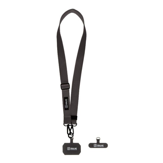 Snur de Gât (Curea Crossbody) OBAL:ME NeckTag Ribbon Rope, Negru (Bakr, 57983126809) by www.silkase.ro