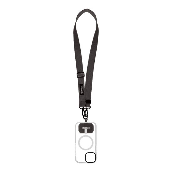 Snur de Gât (Curea Crossbody) OBAL:ME NeckTag Ribbon Rope, Negru (Bakr, 57983126809) by www.silkase.ro