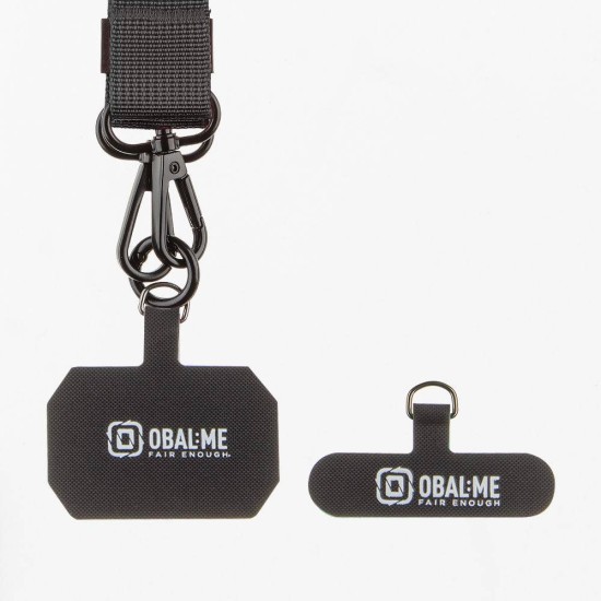 Snur de Gât (Curea Crossbody) OBAL:ME NeckTag Ribbon Rope, Negru (Bakr, 57983126809) by www.silkase.ro