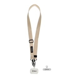 Snur de Gât (Curea Crossbody) OBAL:ME NeckTag Ribbon Rope, Bej (Ivory)