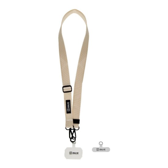 Snur de Gât (Curea Crossbody) OBAL:ME NeckTag Ribbon Rope, Bej (Ivory) Snur de Gât (Curea Crossbody) OBAL:ME NeckTag Ribbon Rope, Bej (Ivory) (Bakr, 57983126811) by www.silkase.ro