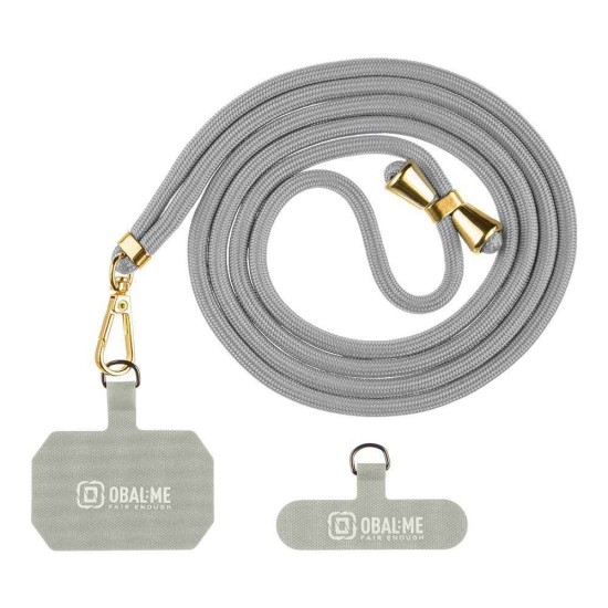 Snur de Gât (Curea Crossbody) OBAL:ME NeckTag Allure Rope, Gri Deschis (Bakr, 57983126813) by www.silkase.ro