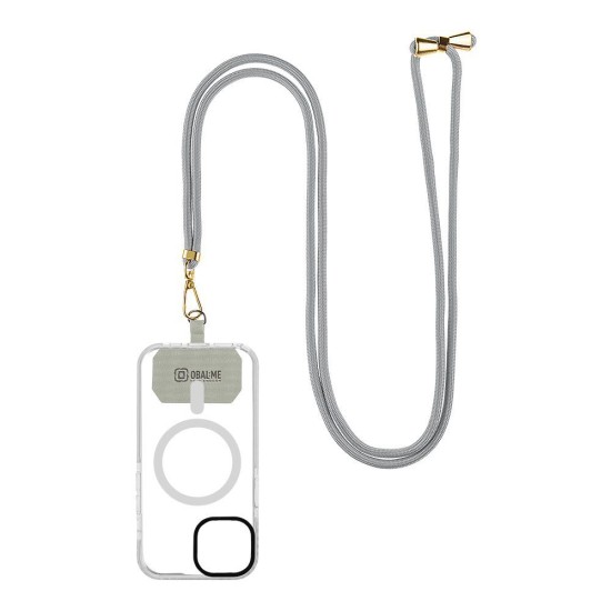 Snur de Gât (Curea Crossbody) OBAL:ME NeckTag Allure Rope, Gri Deschis (Bakr, 57983126813) by www.silkase.ro