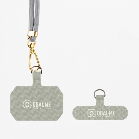 Snur de Gât (Curea Crossbody) OBAL:ME NeckTag Allure Rope, Gri Deschis (Bakr, 57983126813) by www.silkase.ro