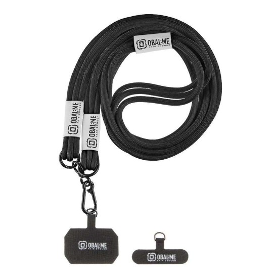 Snur de Gât (Curea Crossbody) OBAL:ME NeckTag Trio Rope, Negru (Bakr, 57983126817) by www.silkase.ro