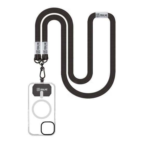 Snur de Gât (Curea Crossbody) OBAL:ME NeckTag Trio Rope, Negru (Bakr, 57983126817) by www.silkase.ro