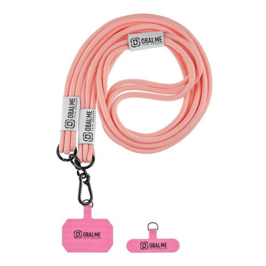 Snur de Gât (Curea Crossbody) OBAL:ME NeckTag Trio Rope, Roz (Bakr, 57983126819) by www.silkase.ro