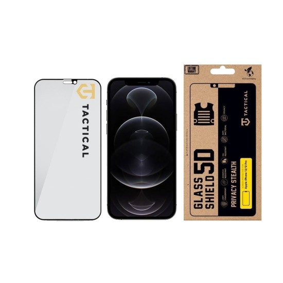 Folie de Sticlă Privacy 5D Tactical Glass Shield Stealth pentru Apple iPhone 12 / 12 Pro, Neagră Folie de Sticlă Privacy 5D Tactical Glass Shield Stealth pentru Apple iPhone 12 / 12 Pro, Neagră (Bakr, 57983127186) by www.silkase.ro