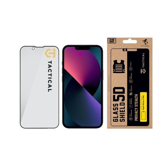 Folie de Sticlă Privacy 5D Tactical Glass Shield Stealth pentru Apple iPhone 13 Mini, Neagră (Bakr, 57983127187) by www.silkase.ro