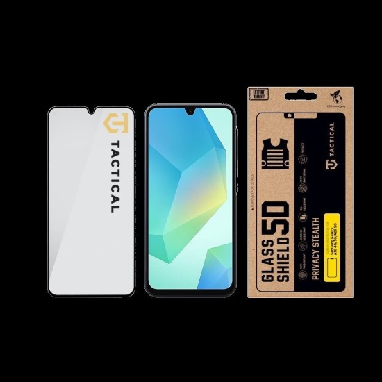 Folie de Sticlă Privacy 5D Tactical Glass Shield Stealth pentru Samsung Galaxy A16 / A26 5G, Neagră (Bakr, 57983127200) by www.silkase.ro