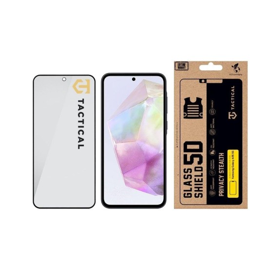 Folie de Sticlă Privacy 5D Tactical Glass Shield Stealth pentru Samsung Galaxy A35 5G, Neagră (Bakr, 57983127201) by www.silkase.ro