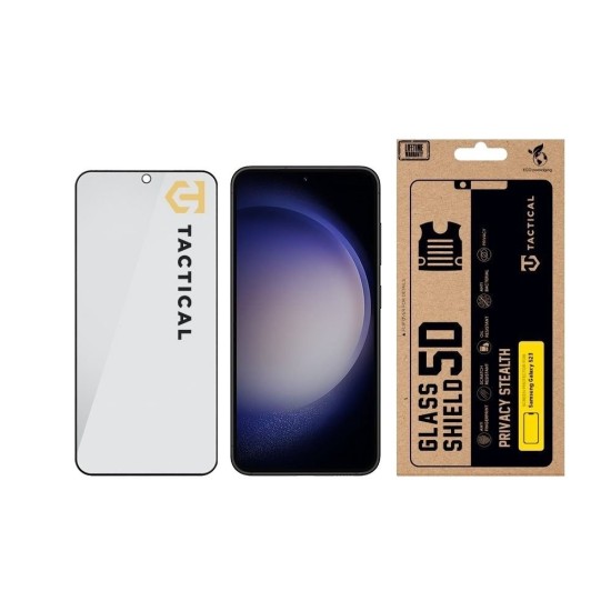 Folie de Sticlă Privacy 5D Tactical Glass Shield Stealth pentru Samsung Galaxy S23, Neagră (Bakr, 57983127206) by www.silkase.ro