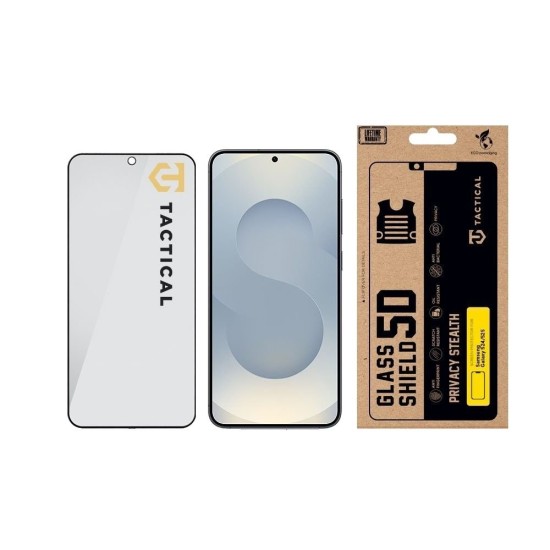 Folie de Sticlă Privacy 5D Tactical Glass Shield Stealth pentru Samsung Galaxy S24 / S25, Neagră (Bakr, 57983127207) by www.silkase.ro