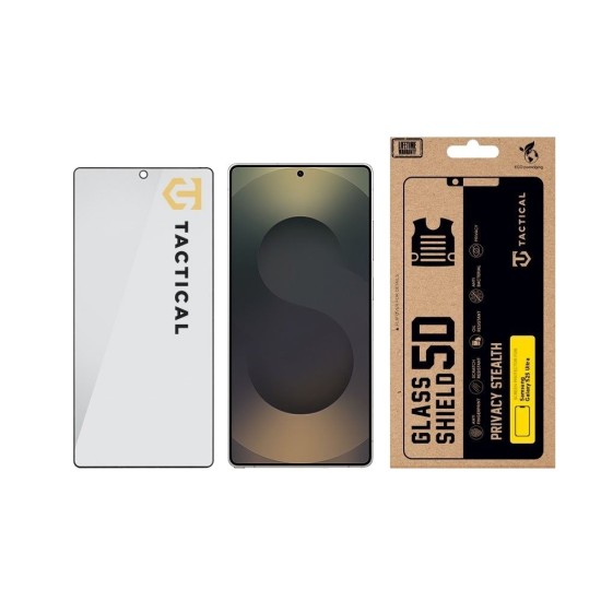 Folie de Sticlă Privacy 5D Tactical Glass Shield Stealth pentru Samsung Galaxy S25 Ultra, Neagră (Bakr, 57983127209) by www.silkase.ro