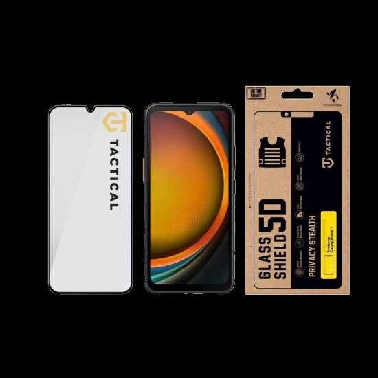 Folie de Sticlă Privacy 5D Tactical Glass Shield Stealth pentru Samsung Galaxy Xcover 7, Neagră (Bakr, 57983127211) by www.silkase.ro