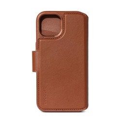 Husa de protectie din piele cu portofel detasabil Decoded compatibila MagSafe pentru iPhone 15 Plus, Tan