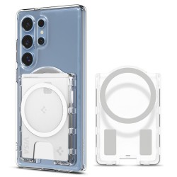 Husa hibrida transparenta cu portcard MagSafe+ Spigen pentru Samsung Galaxy S25