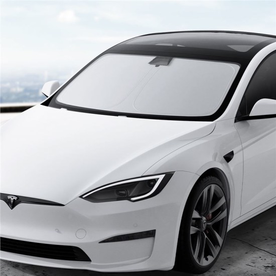 Parasolar parbriz Spigen pentru Tesla Model S, negru (Accesorii auto, ACP09305) by www.silkase.ro