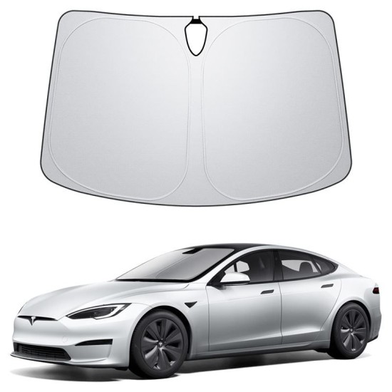 Parasolar parbriz Spigen pentru Tesla Model S, negru (Accesorii auto, ACP09305) by www.silkase.ro